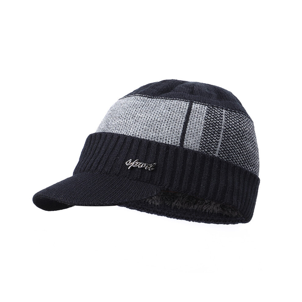 Skullies Beanies Hat Adult Women Men Winter Crochet Knited Hat Plus Velvet Warm Baseball Cap Visor High T14-image-OPC-PBQQK8J-NEW