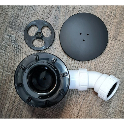 JT90 BLACK 90mm Shower Tray Waste Trap Fast Flow Easy Clean Just Trays FW90 on OnBuy