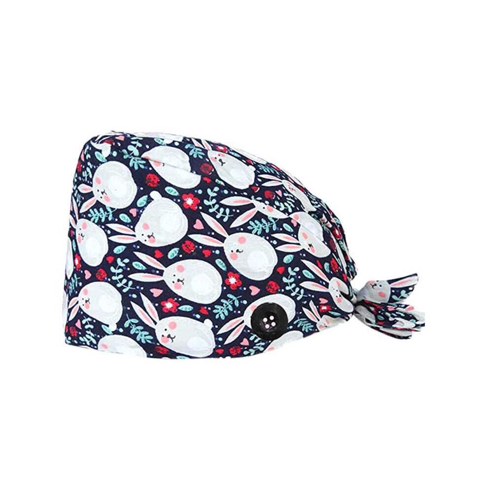 Surgicals Caps Printing Adjustable Cotton Work Cap Beautician Accessories Tieback Elastic Beauty Salon Work Hat Nurse Scrubs Cap 885657974191