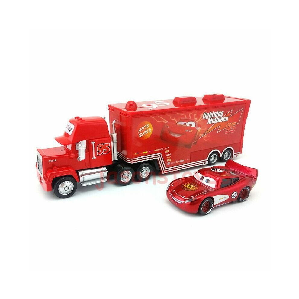 (4) Cars King/chick Hicks/mack Hauler Super-liner Truck Kid Xmas Toy