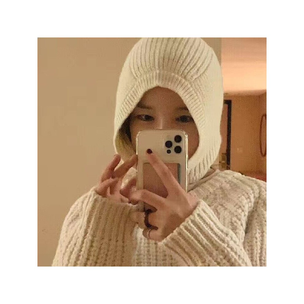 Winter Women Knitted Cotton Cap Scarf High Warm Scarves Outdoor Unisex Muffler Solid Ring hats Snood Hat Collar Bufanda-image-OPC-PBQQSWW-NEW