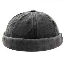 Brimless Docker Cap Washed Style Boy Girls Student Skullcap Hats Men Cotton Beanie Docker Brimless Hat Rolled Cuff Harbour Hats