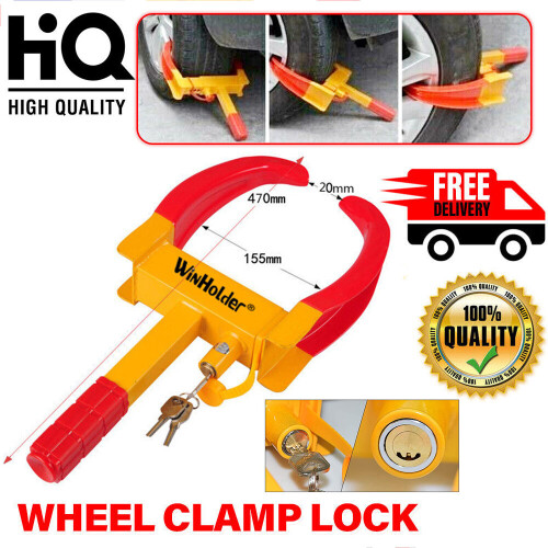 Heavy Duty Wheel Clamp Car Caravan Trailer Van Motorcycle Security Lock