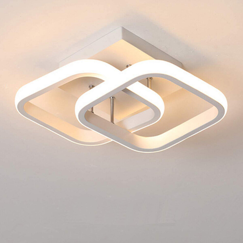 (02 White Warm light) LED Ceiling Lamp Corridor Balcony Black white Indoor chandelier Ceiling Light for Bedroom Living Room Aisle Decoration