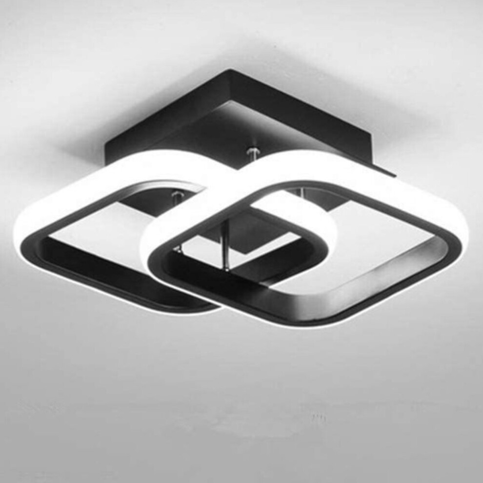 (02 Black White light) LED Ceiling Lamp Corridor Balcony Black white Indoor chandelier Ceiling Light for Bedroom Living Room Aisle Decoration