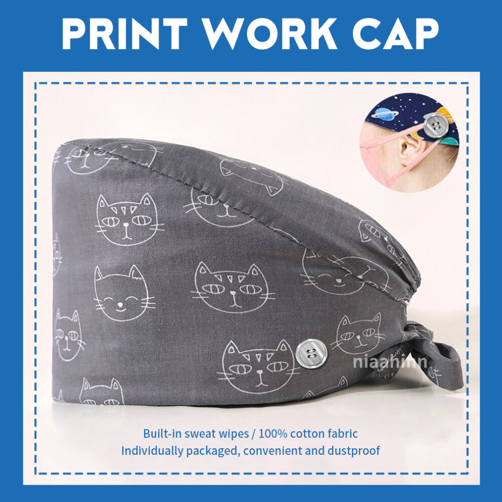 Women And Men Medical Dentist Caps Hospital Doctor Surgical Caps Nurse Work Hat Dentist Hat With Buttons Hats For Men 885657982158