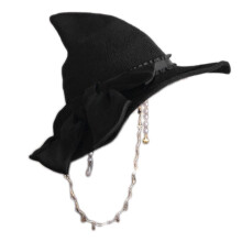 L5YC Women Witch Hat Halloween Wizard Women's Hat Headwear Halloween Makeup Set Halloween Accessories Lolita Outfit