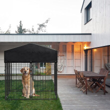 (S(127x120x134cm)) Heavy Duty Outdoor Dog Kennels with Shadow Cover