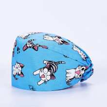 1PC Scrub Nurse Hat Kitchen fume cap is Floral Bouffant Sanitary Cap with Sweatband Cartoon Printing Nursing Caps Scrub