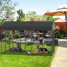 (L(249x120x165cm)) Heavy Duty Outdoor Dog Kennels with Shadow Cover