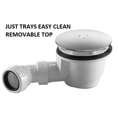 JT90 Chrome 90mm Shower Tray Waste Trap Fast Flow Easy Clean Just Trays FW90