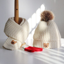 Baby Hat Scarf Knitted Wool Warm Hat for Boys and Girls In Autumn and Winter Children's Scarf Set