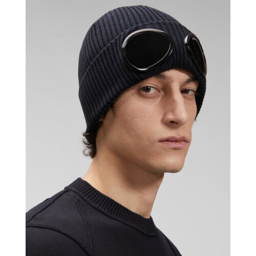 Χειμερινά γυαλιά καπέλο Ribbed πλεκτό φακό Beanie καπέλο Hip Hop πλεκτά σκουφάκια 1