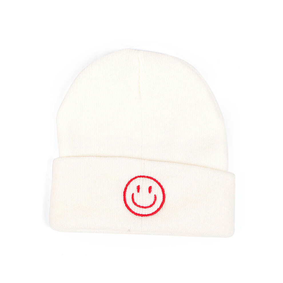 Beanie Plain Knit Hats Hip Hop Harajuku Embroidery Smile Face Warm Cuff Cap Slouchy Skull Ski Beanies Casual Bonnets-image-OPC-PBQQWZG-NEW