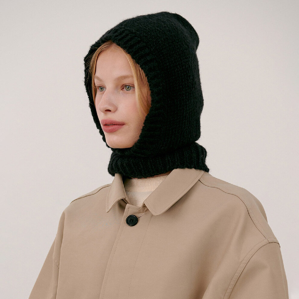 Women Pullover Warm Cap Personality 20% Wool Knitted Balaclava Winter Autumn Hood Female Beige Solid Magic Beanies-image-OPC-PBQQXHR-NEW