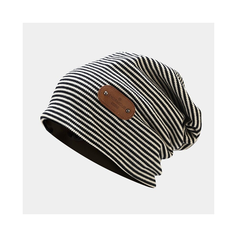Autumn Winter Hats Women triped Print Beanie Hat Men Hip-hop Slouchy Skullies Beanies Ladies Cotton Style bonnet-image-OPC-PBQQXJ9-NEW