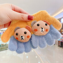 0-3 Years Old Winter Baby Girls Soft Knitting Cartoon Five Finger Gloves Children Lovely Outdoor Warmth Gloves Kids Mitten