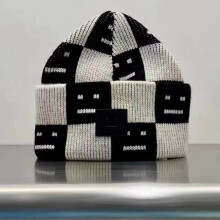 AC Studios Smiling Face Beanie - Unisex Wool-Blend Knit Winter Hat (Black, Red, Yellow)