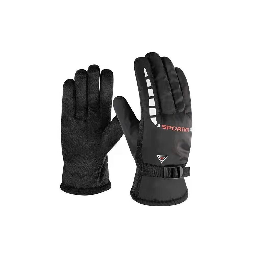 Unisex Waterproof Gloves Winter Cycling Gloves Bicycle Warm Motorcycle Full Finger Gloves Outdoor Sports Ski Riding Men Women Red 885658004859