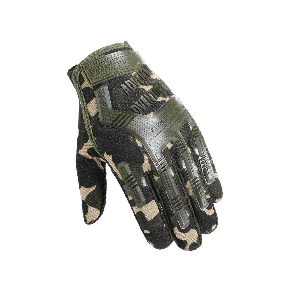 (Camouflage White-Xl) Tactical Full Finger Gloves Camouflage Military Mittens For Fitness Gym Antiskid Motocycle Men Women Riding Long Tactical Gloves Multicoloured 885658005696