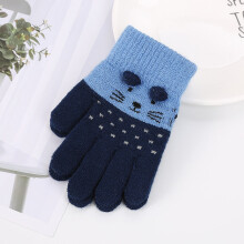 Kids Girls Boys Winter Knitted Gloves Cartoon Warm Windproof Finger Gloves Toddler Outdoor Cartoon Cat Gloves