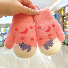 Baby Girls Colors Cartoon Bow Plush Thickened Warm Gloves Children Soft Outdoor Windproof Warm Gloves Kids Gloves