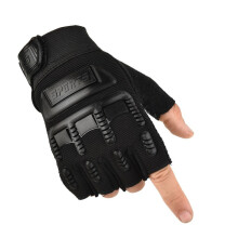 (Black Green-S) Kids Tactical Fingerless Gloves 4-14 Years Old Army Military Armed Combat Anti-Skid Sports Outdoor Half Finger Boys Girls Gloves