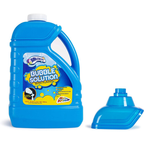 Grafix 1.8L Bubble Solution with Funnel - Assorted Colors, Ideal for Bubble Machines & Toys 1