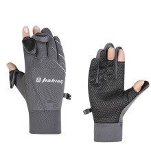 Sport Winter Fishing Gloves 1Pair/Lot 3 Half-Finger Breathable Leather Gloves Neoprene & PU Fishing Equipment