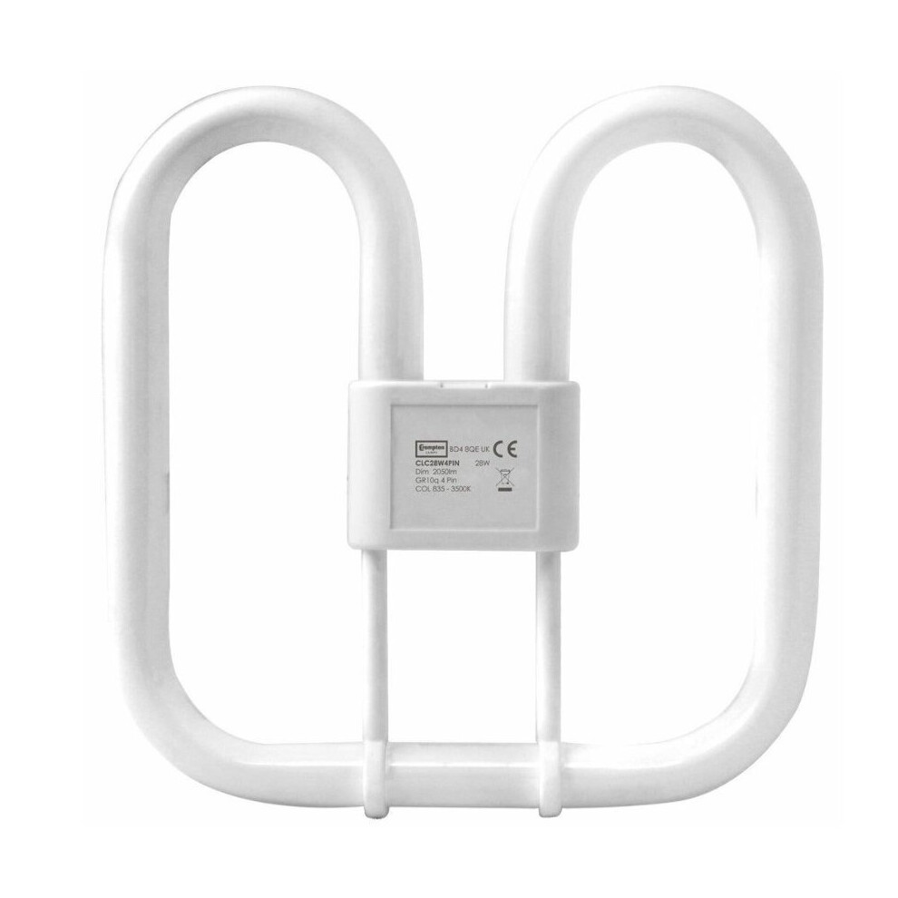 Crompton CLC28W4PIN Compact Fluorescent 2D CC GR10q 4 Pin 3500K White 28W
