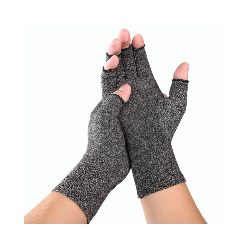 Multicoloured Women Men Arthritis Compression Gloves Fingerless Joint Pain Relief Rheumatoid Osteoarthritis Hand Wrist Support Therapy Mittens