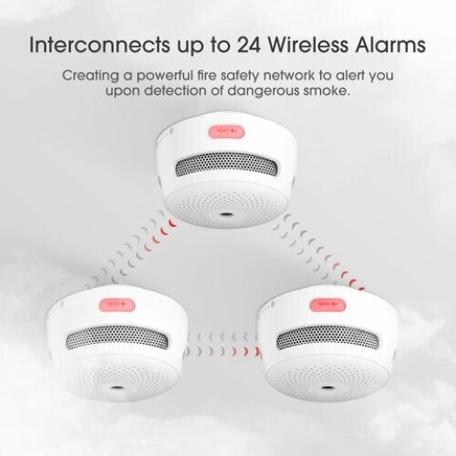 Living And Home X-Sense Interlinked Mini Smoke Alarm, Replaceble Battery 2