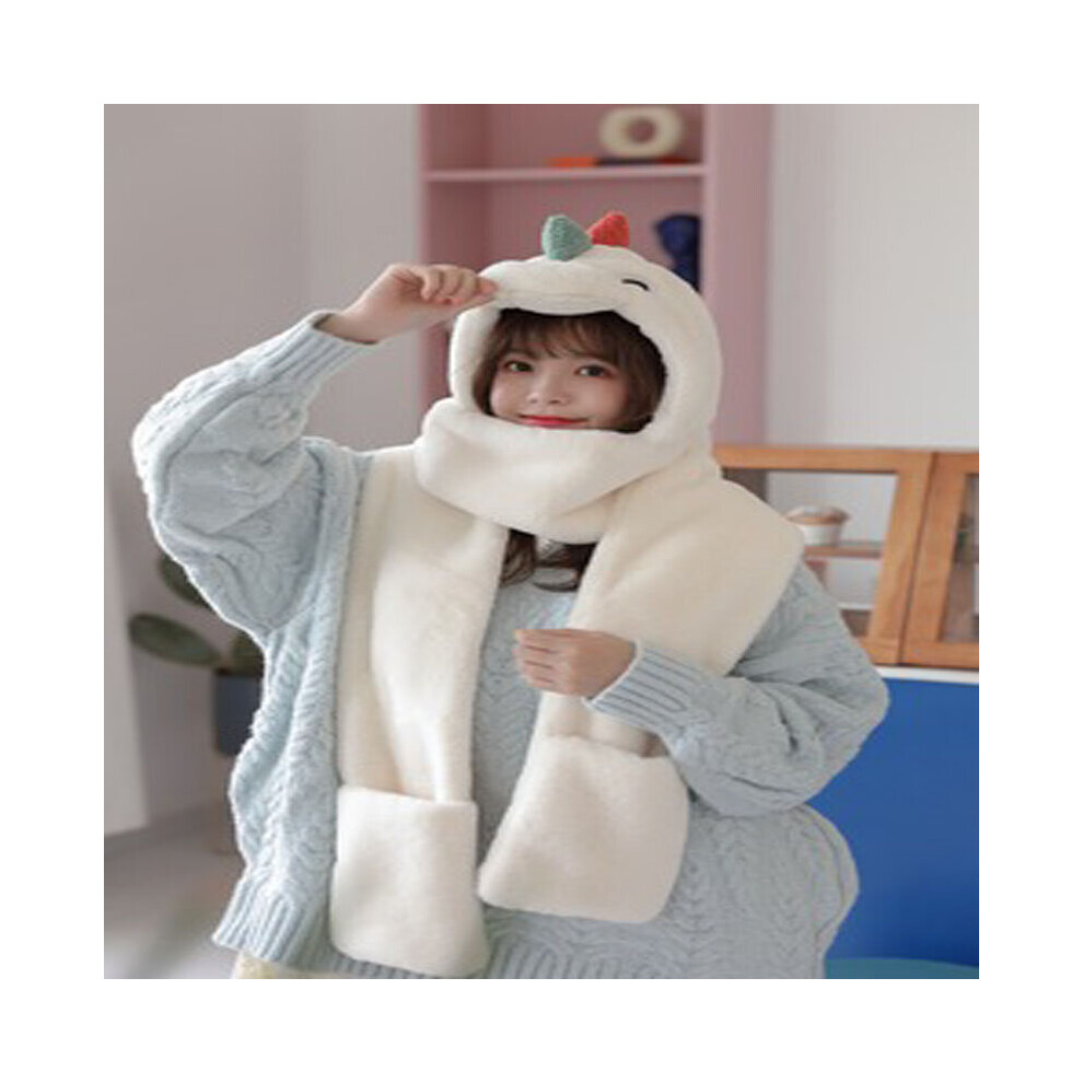 Warm Hat Woman Fall And Winter Sweet Lovely Winter Cartoon Hat Scarf Gloves One-Piece Set-image-OPC-PBQQXVP-NEW