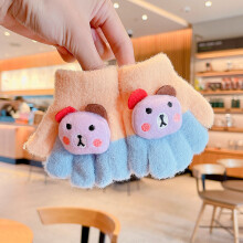 0-3 Years Old Winter Baby Girls Soft Knitting Cartoon Five Finger Gloves Children Lovely Outdoor Warmth Gloves Kids Mitten