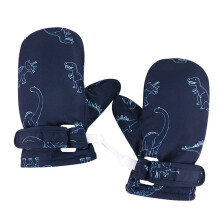 Children's Autumn Winter Kids Ski Gloves Plus Velvet Thick Warm Gloves Cartoon Printing Gloves Winter Sports Mittens