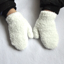 Children's Gloves Winter Cold and Warm Gloves Knitted Gloves Children's Semi Plush Plus Fleece Padded Gloves Pink Gloves