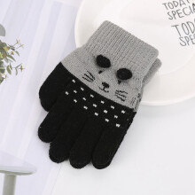 Girls Cartoon Cat Gloves Winter Thick Knit Boys Kids Newborn Mittens Children Keep Finger Warm Gloves For Baby 3-7Years Old
