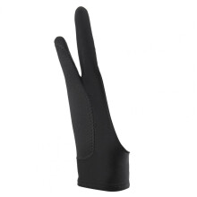 (Black-L) Artists Gloves Palm Rejection Two Fingers Gloves for Drawing Pen Display Paper Art Painting Sketching iPad Graphics Tablet