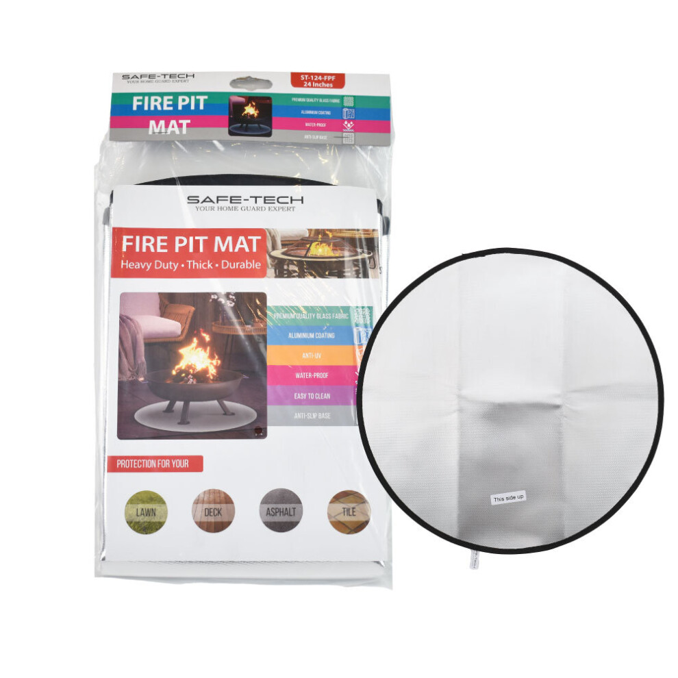 SAFE-TECH Fire Pit Mat 24in/60cm Round Fireproof Grill Mat (4 Layers)