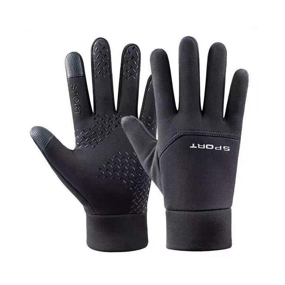 (Black White-2XL 5) Winter Waterproof Cycling Gloves Outdoor Sports Ski Running Motorcycle Touch Screen Fleece Gloves Non-Slip Warm Full Fingers-image-OPC-PBQR6VV-NEW