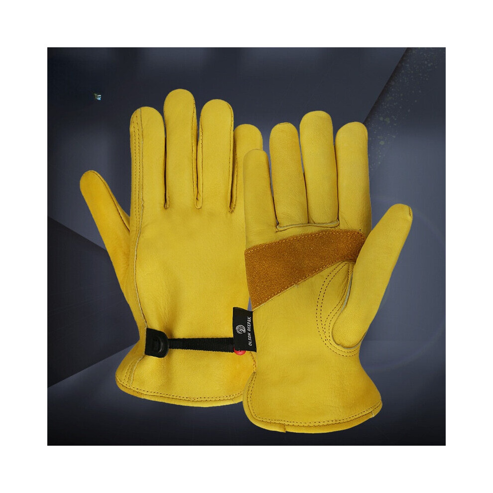 (Class Bc Green-M) Labor Insurance Supplies Hy018 First Layer Cowhide Gloves Driver Protection Labor Insurance Gloves Clothing Gloves 885658027339