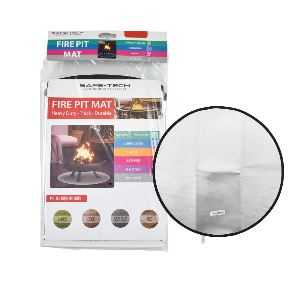 SAFE-TECH Fire Pit Mat 36in/91cm Round Fireproof Grill Mat (4 Layers)