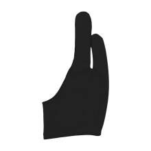 (black White-L) Artist Drawing Glove Anti-fouling Two Finger Mittens Universal Soft Fingerless Painting Supply for Any Graphics Drawing Tablet