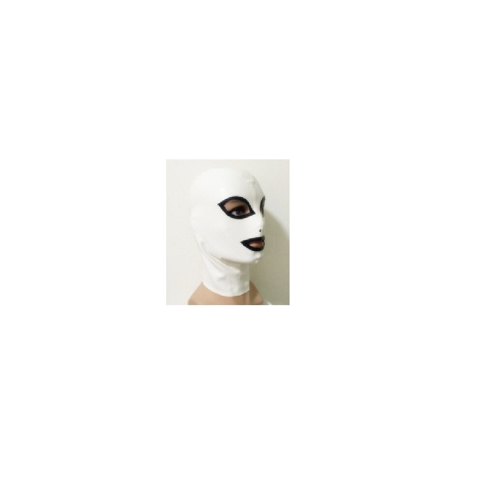 White-XL) Latex Mask cosplay Hats Hood Eyes Mouth Nostrils Rear Zipper on  OnBuy