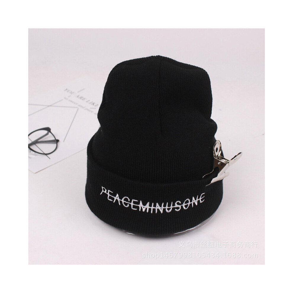 Kpop G Dragon Embroidery Knitted Hat Peaceminusone Novelty Beanies Fans Collection Multicoloured