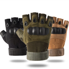 (Army Green White-L) Half Finger Men's Gloves Outdoor Military Tactical Gloves Sports Shooting Airsoft Motorcycle Cycling Gloves