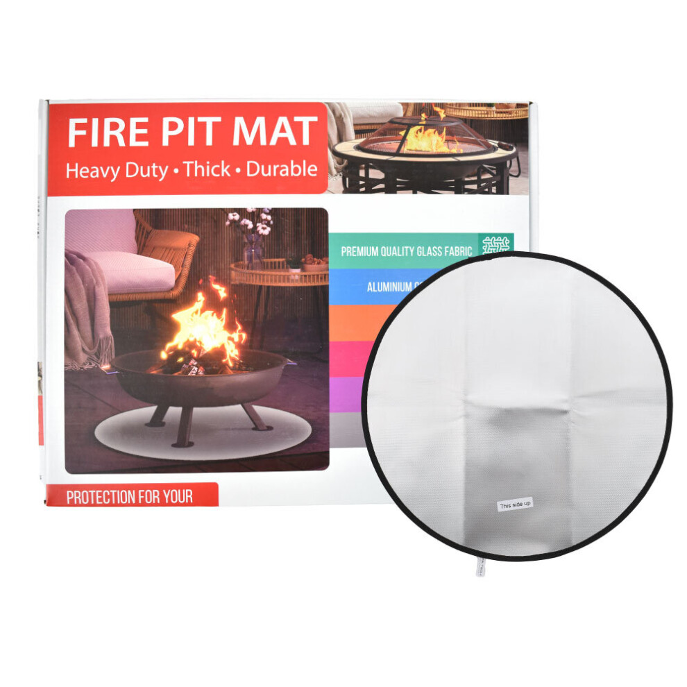 Fire Pit Mat 24 Heavy Duty Round Fireproof Grill Mat (6 Layers) Anti-Slip