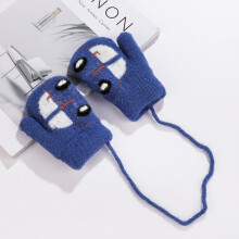 Winter Children Gloves With Rope Warm Full Finger Thicken Plus Velvet Kids Mittens Boys Girls Gloves Baby Accessories