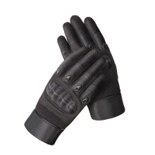 (Jungle camouflage Black-L) Outdoor Tactical Gloves Military Full Finger Gloves Army Anti-skip Gear Airsoft Biking Shooting Paintball Camo Gloves