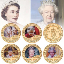 Queen Elizabeth II Platinum Jubilee Gold Commemorative Coins / Medals Set